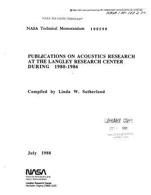 Read Publications on Acoustics Research at the Langley Research Center During 1980-1986 - National Aeronautics and Space Administration file in ePub