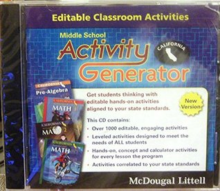 Read McDougal Littell Middle School Math California: Activity Generator CD-ROM All Levels - McDougal Littel file in ePub