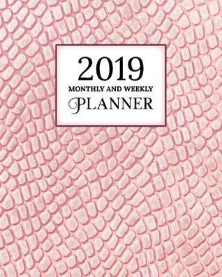 Download 2019 Monthly and Weekly Planner: Calendar, Organizer, Goals and Wish List Weekly Monday Start, January to December 2019 Rose Gold Snakeskin Print Cover - Halloween Color | PDF