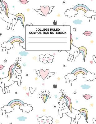 Read Online College Ruled Composition Notebook: Cute Blank Lined Journal to Write In with White Paper Rule Pages for School Subject and Writing Pad: Design Code A4 7663 - Nifty Prints | ePub